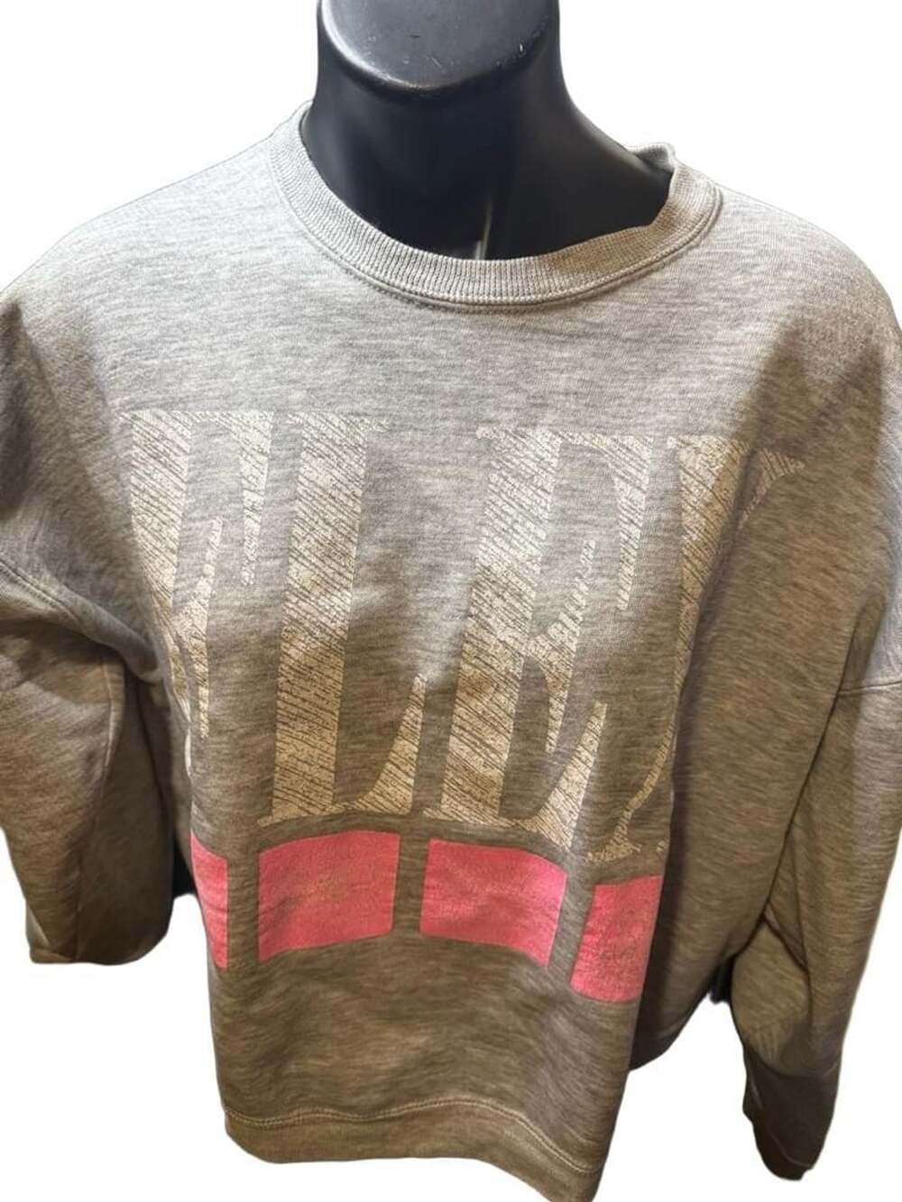 L.A. Gear Sweatshirt Size Large Heather Grey Pink